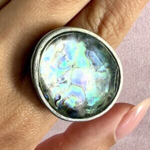 silpada sterling silver classic rock abalone r2760 ring size 8